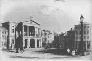 Derby Town Hall 1840, destroyed by fire in 1841, now the Guildhall